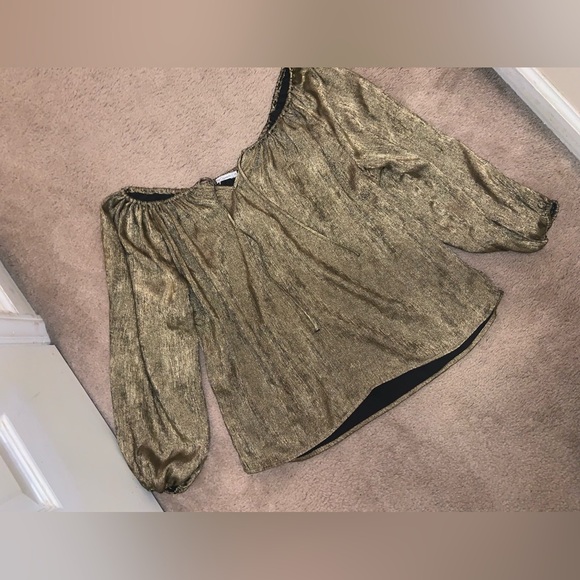 MES DEMOISELLES Paris Gatsby gold tunic blouse summer evening designer boho $300 - Picture 4 of 5